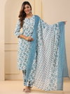 White Colour Rayon Printed Kurti With Pant Dupatta Wholesalers In Delhi Aaradhna 2055